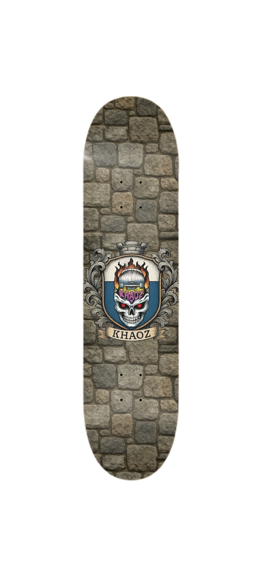 Khaoz Skateboards "loyalty over royalty " deck